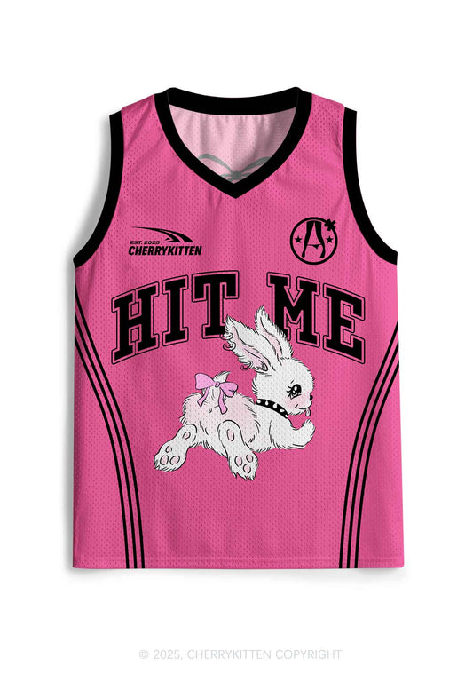 Custom Hit Me White Bunny Y2K Sport Jersey Tank Cherrykitten