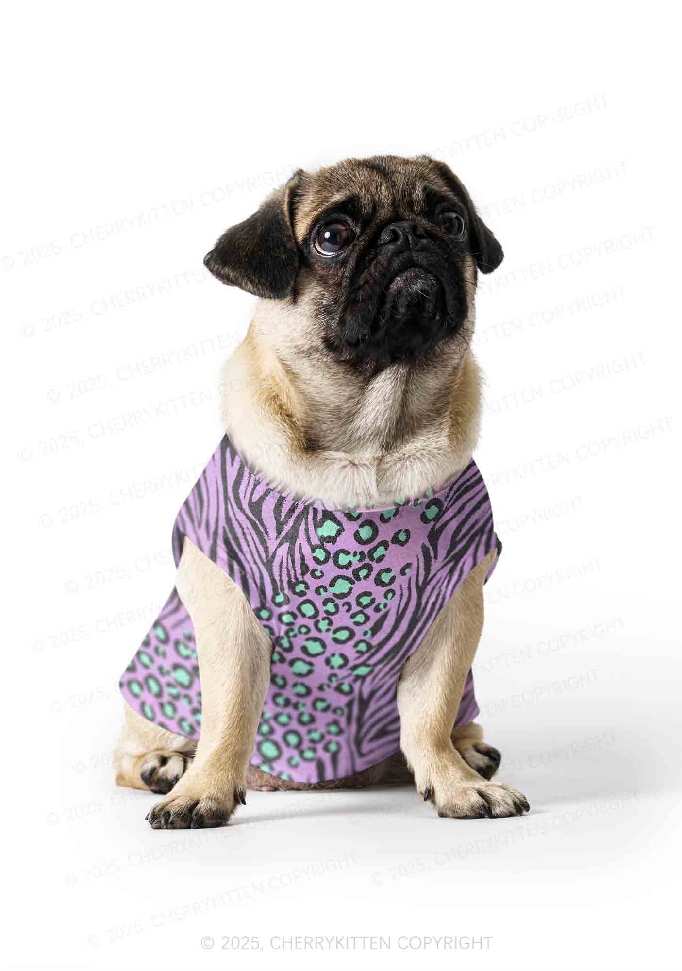 Lavender Zebra Y2K Pet Tank Top Cherrykitten