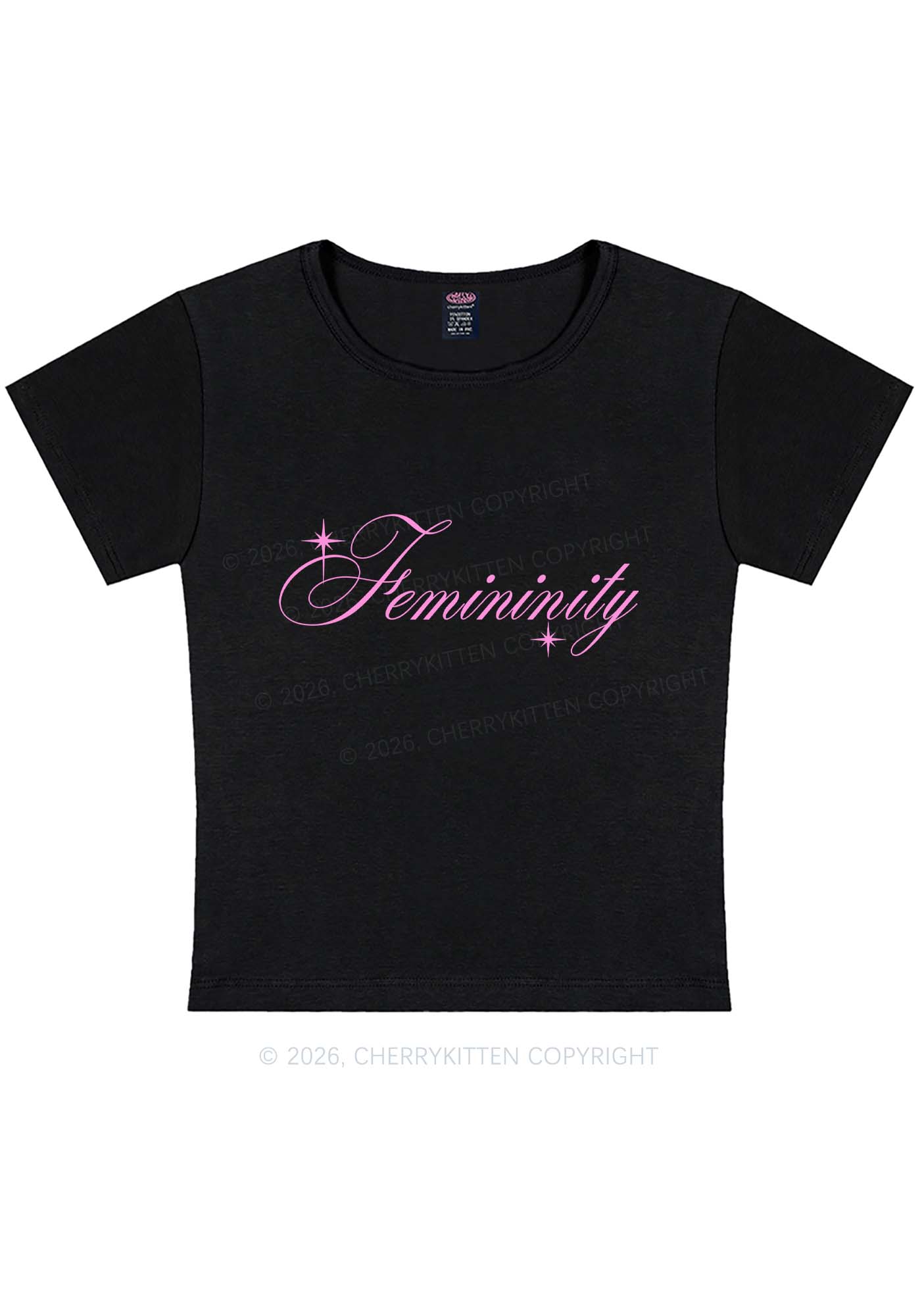 Femininity Pride Y2K Baby Tee Cherrykitten