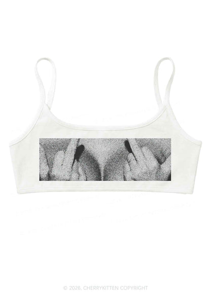 Middle Finger Bxxbs Y2K Super Crop Cami Cherrykitten