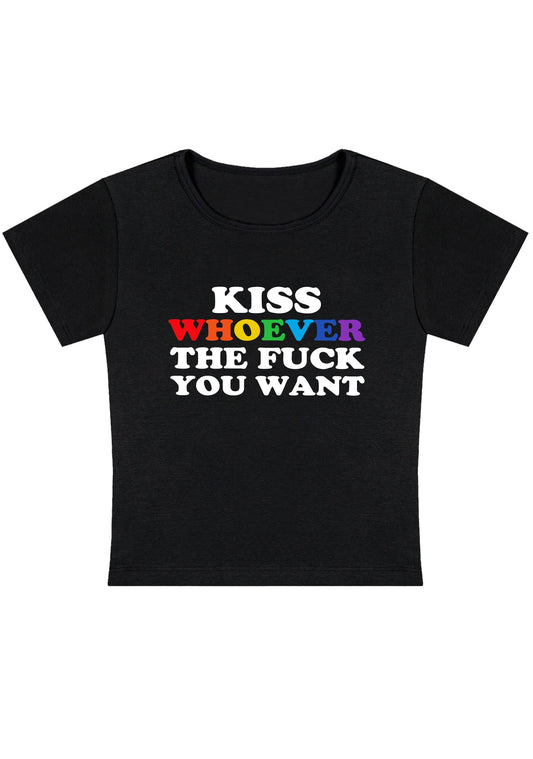 Kiss Whoever You Want Y2K Baby Tee
