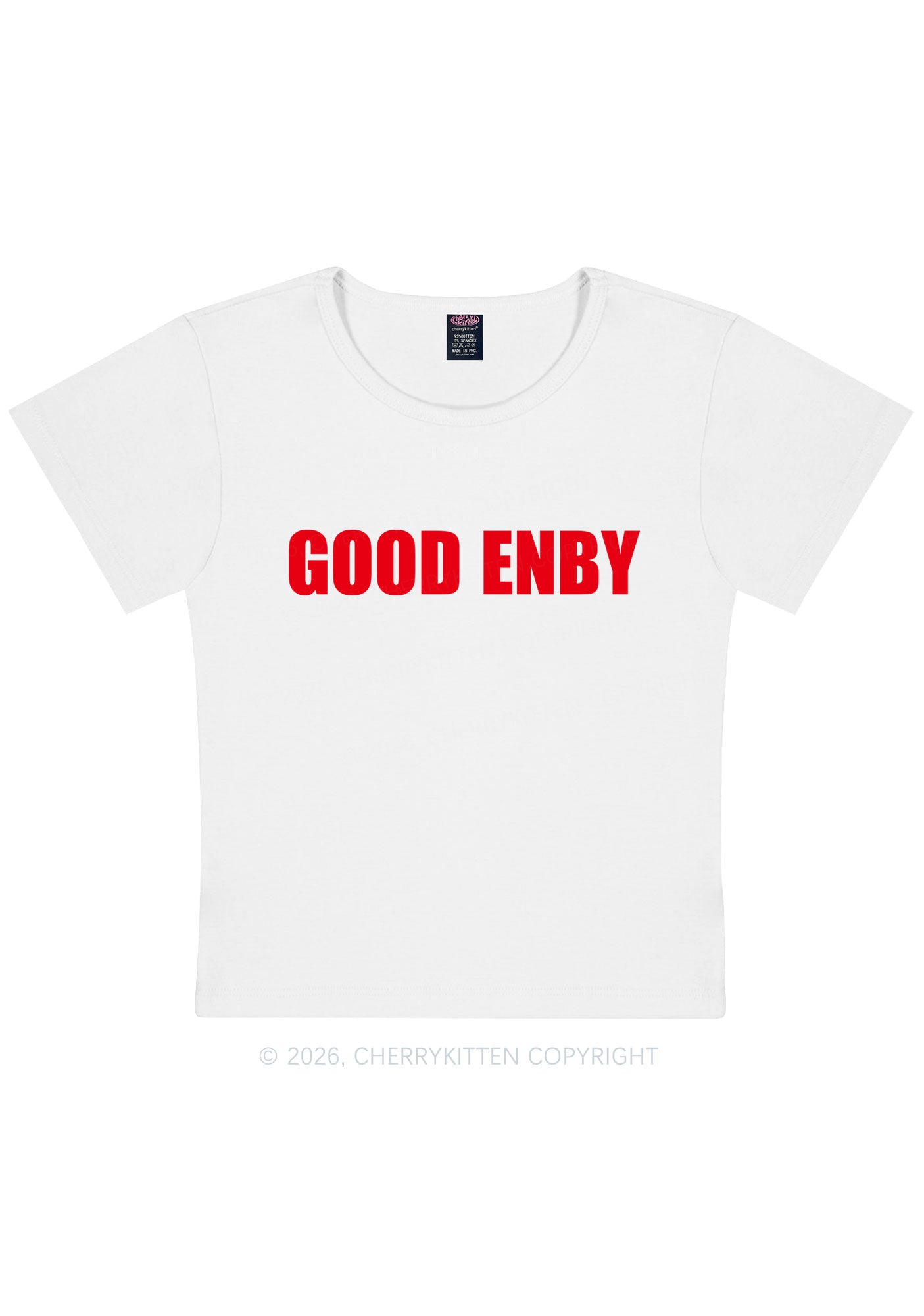 Good Enby Pride Y2K Baby Tee Cherrykitten