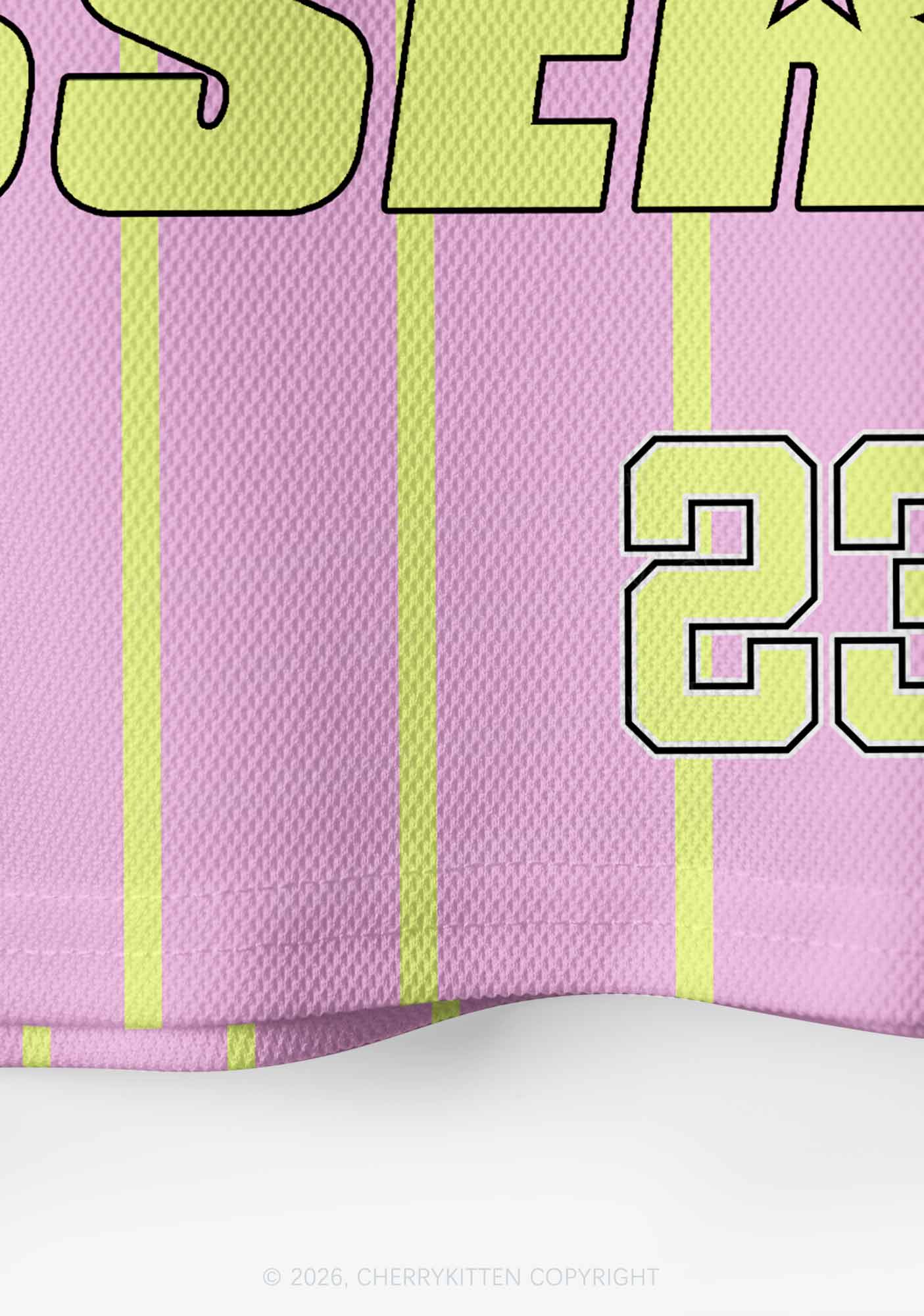 Pale Yellow Girl Kisser Pride Y2K Crop Sport Jersey Shirts Cherrykitten