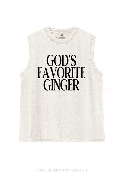 Gods Favorite Ginger Y2K Washed Muscle Tank Cherrykitten