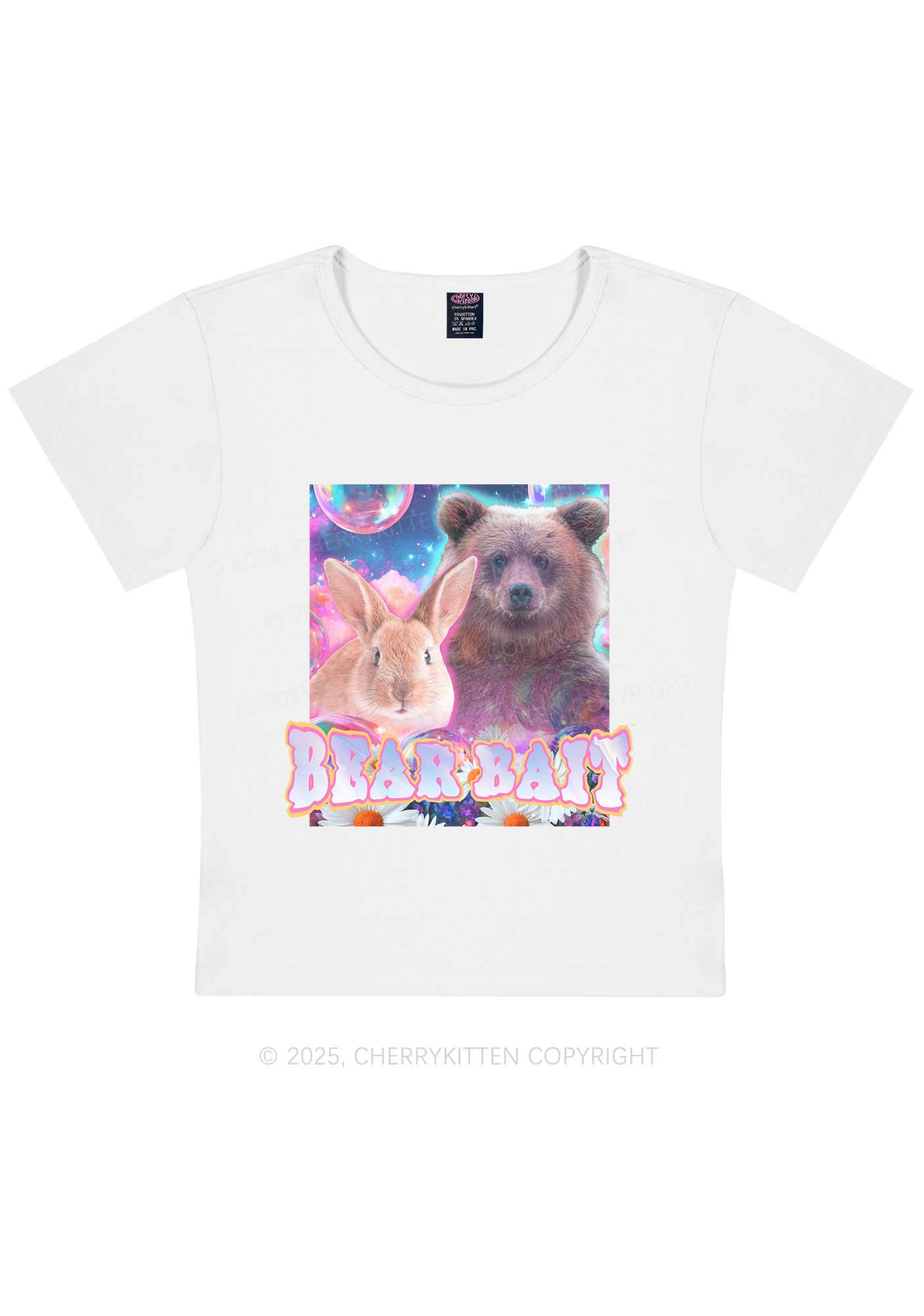 Bear Bait Pride Y2K Baby Tee Cherrykitten