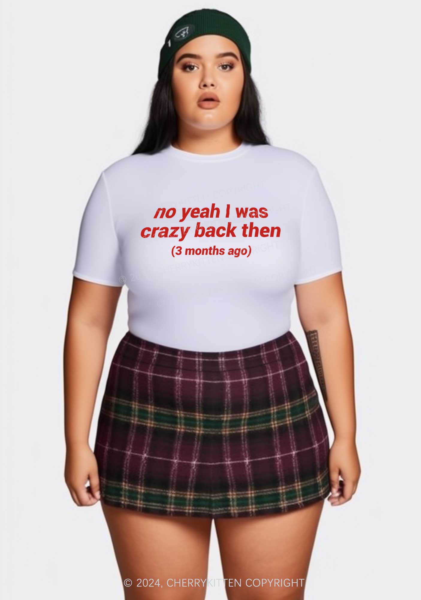 Curvy I Was Crazy Y2K Baby Tee Cherrykitten