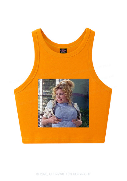 Huge Bxxb Blonde Y2K Crop Tank Top Cherrykitten