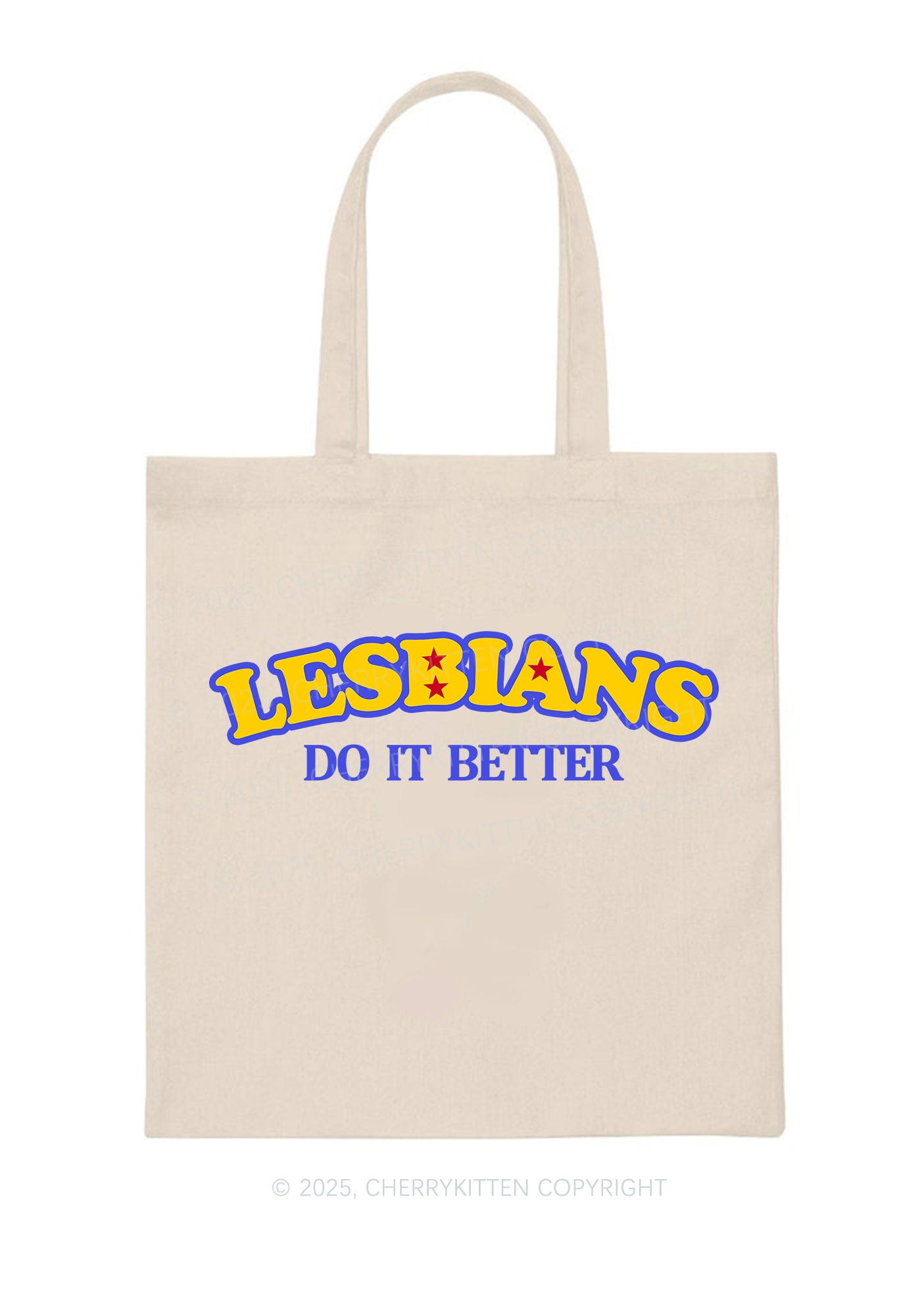 Lesbians Do It Better Pride Y2K Canvas Tote Bag Cherrykitten