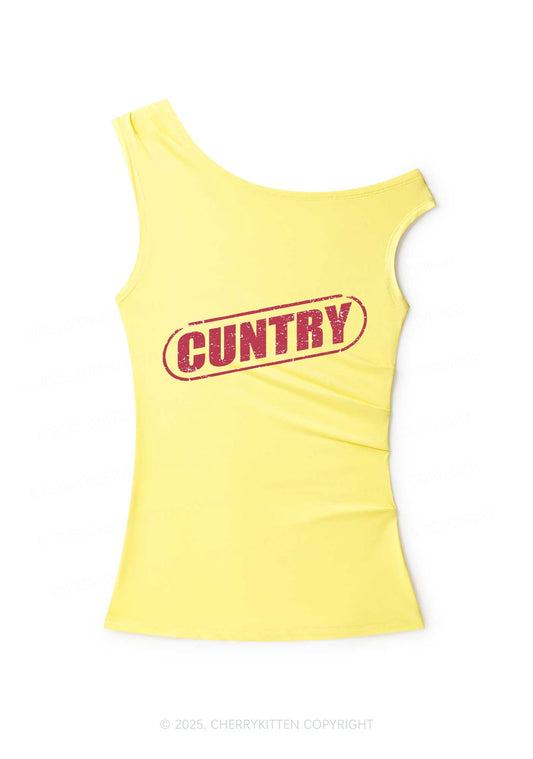 Cuntry Y2K Off Shoulder Tank Top Cherrykitten