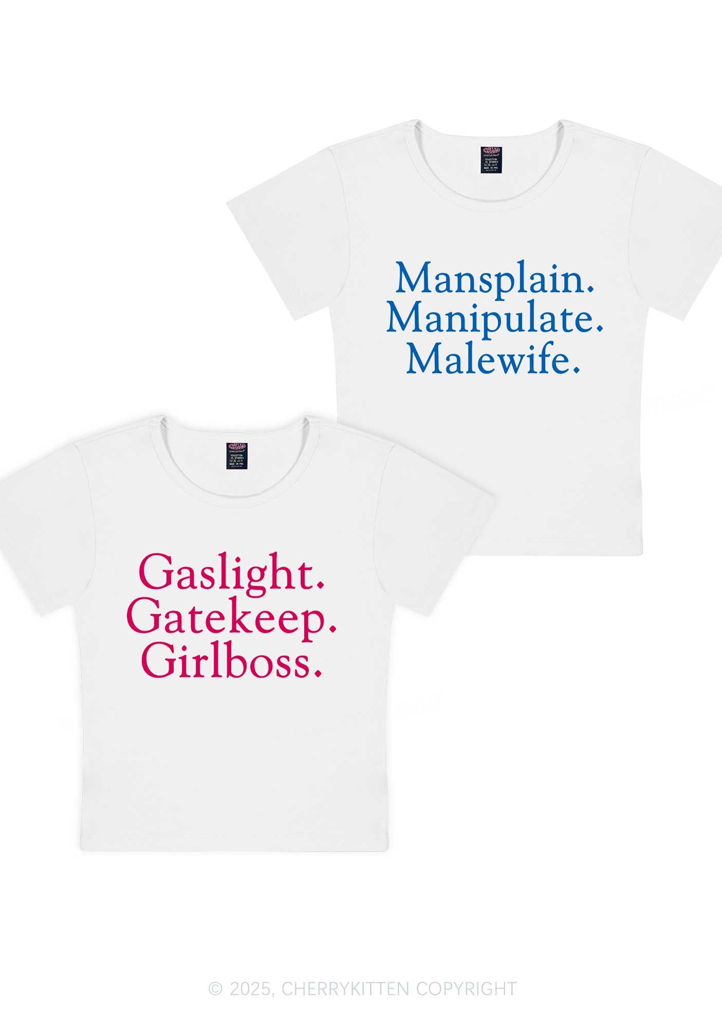 Girlboss Malewife Valentine's Day Y2K Valentine's Day Baby Tee Cherrykitten