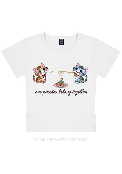 Our Puxxies Belong Together Pride Y2K Baby Tee Cherrykitten