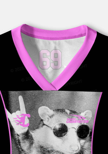 DJ Possum Y2K Crop Sport Jersey Shirts Cherrykitten