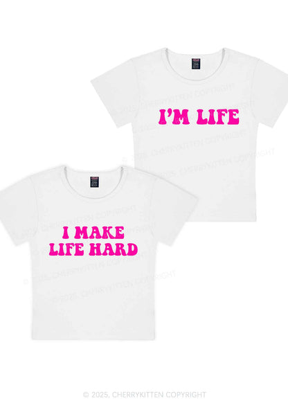 I Make Life Hard Y2K Valentine's Day Baby Tee Cherrykitten