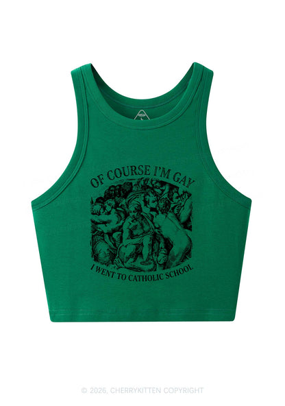 Of Course Im Gay l Pride Y2K Crop Tank Top Cherrykitten