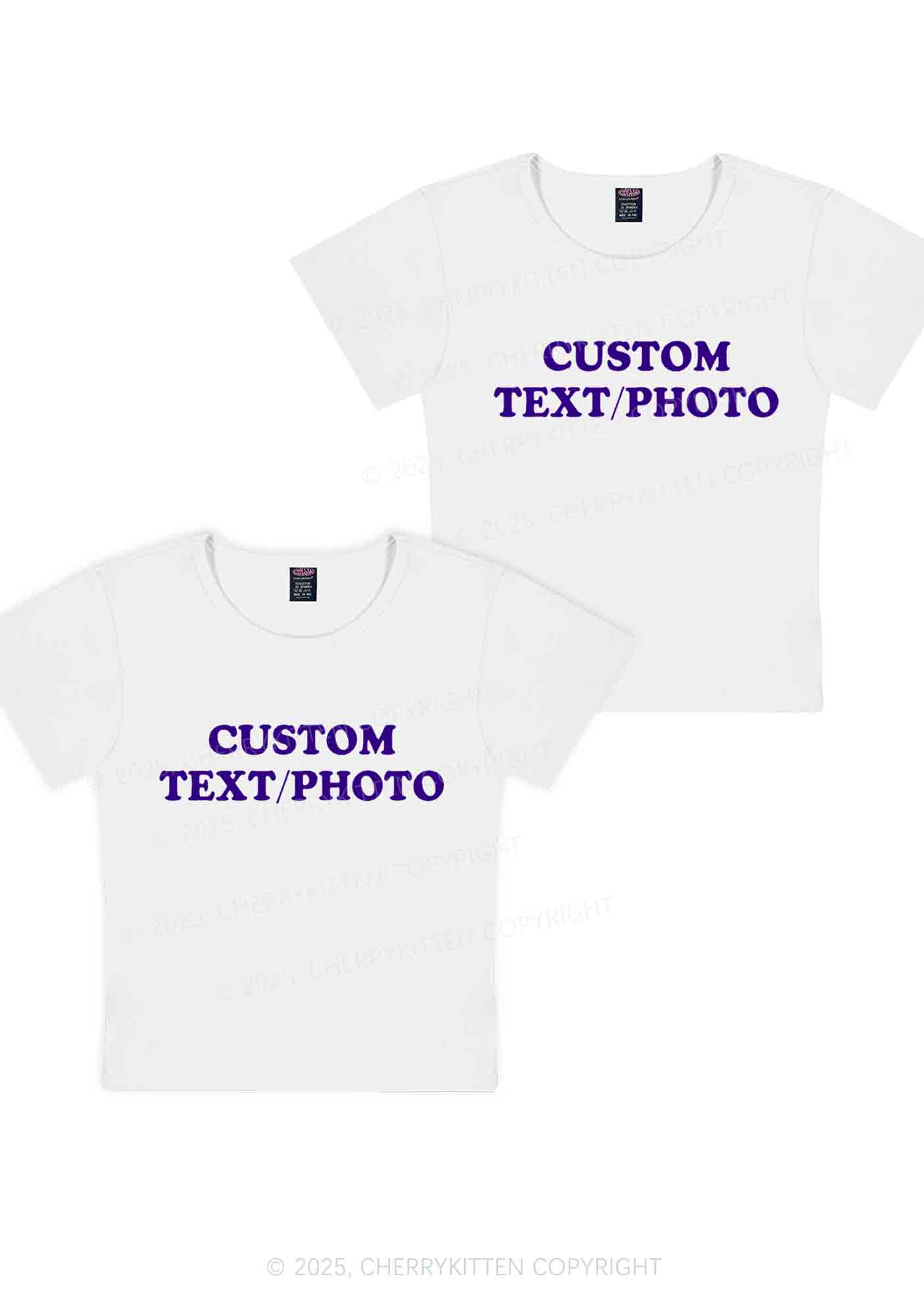 Custom Text Y2K Valentine's Day Baby Tee Cherrykitten