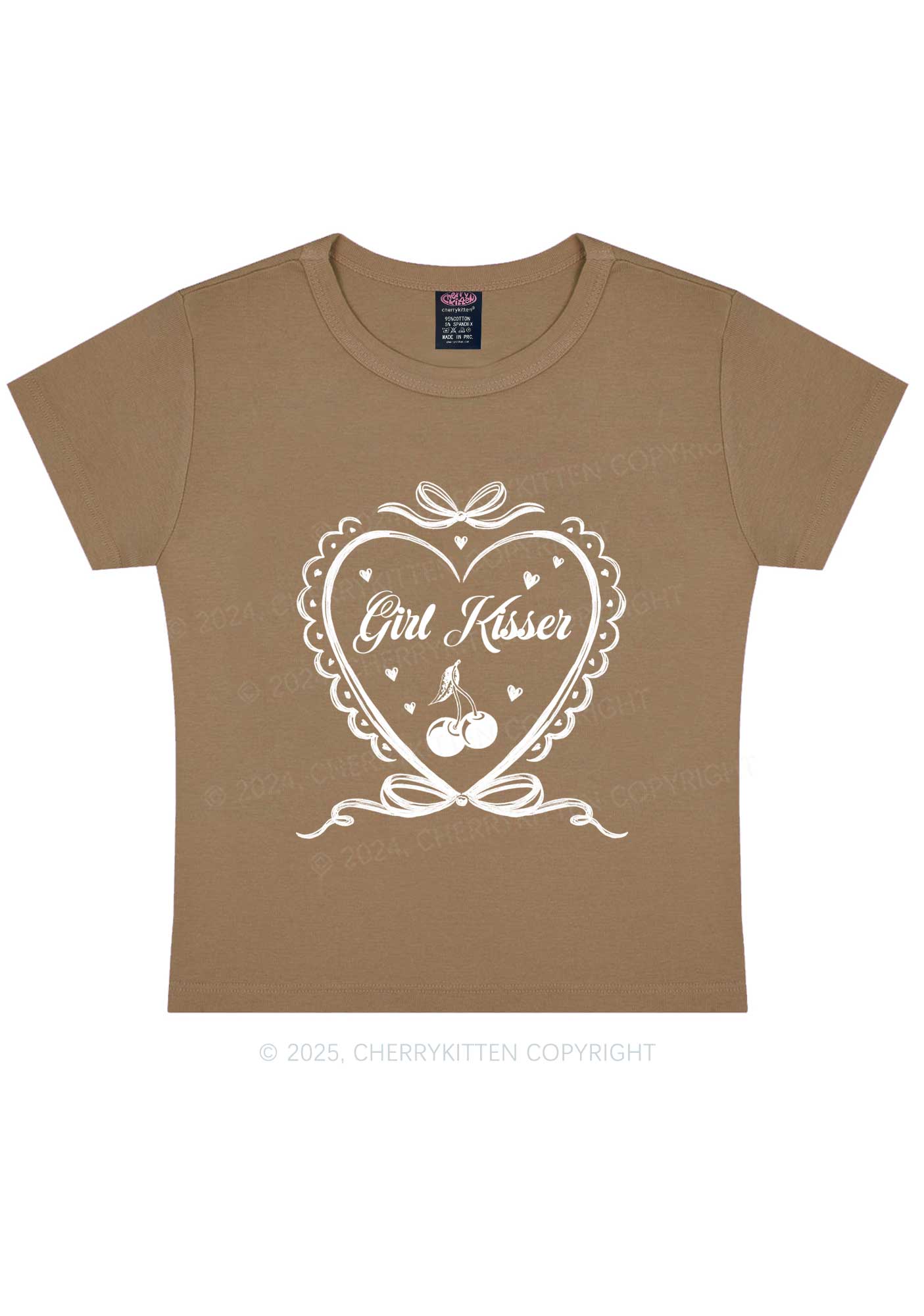 Girl Kisser Y2K Baby Tee Cherrykitten