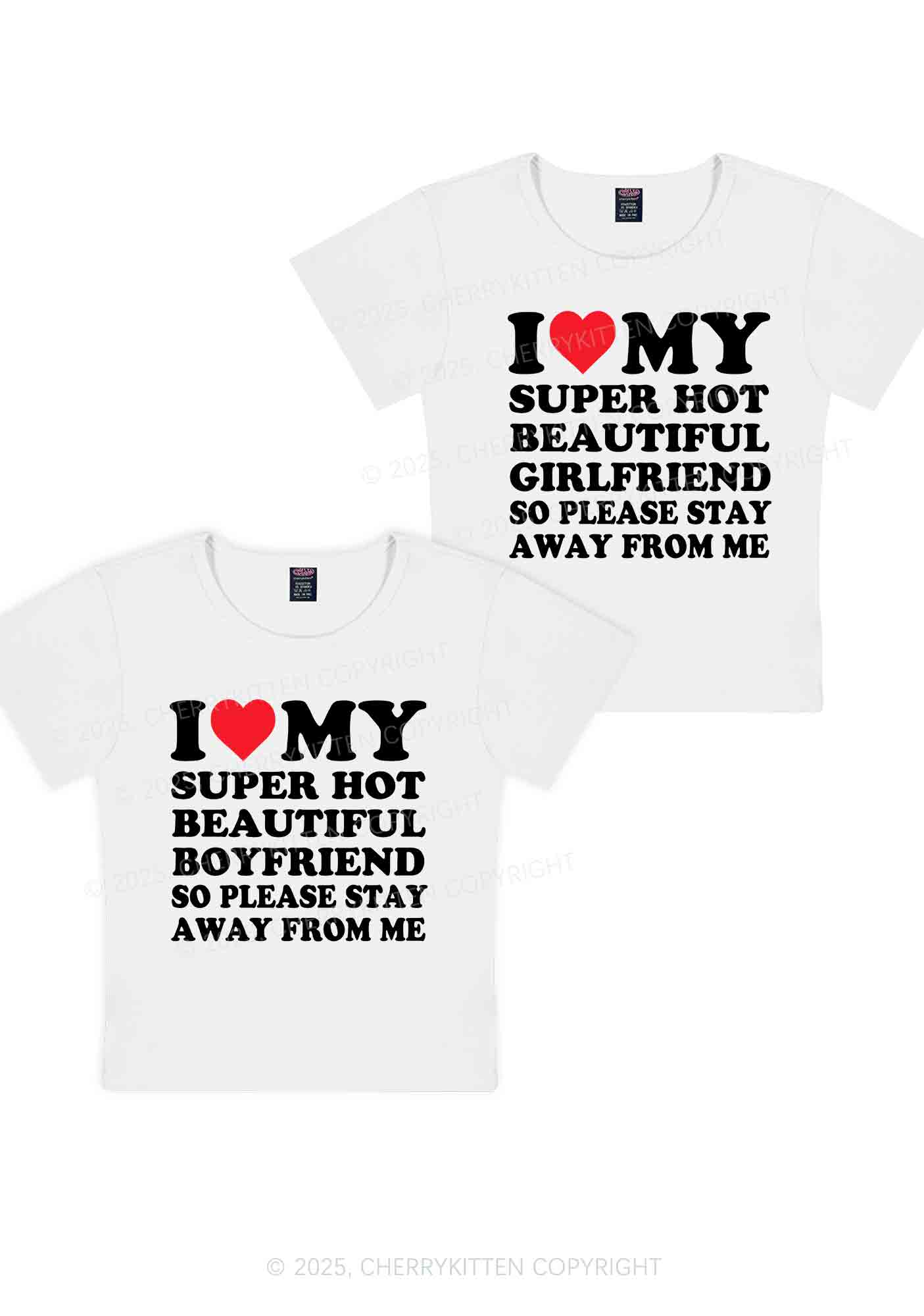 My Super Hot BF GF Y2K Valentine's Day Baby Tee Cherrykitten