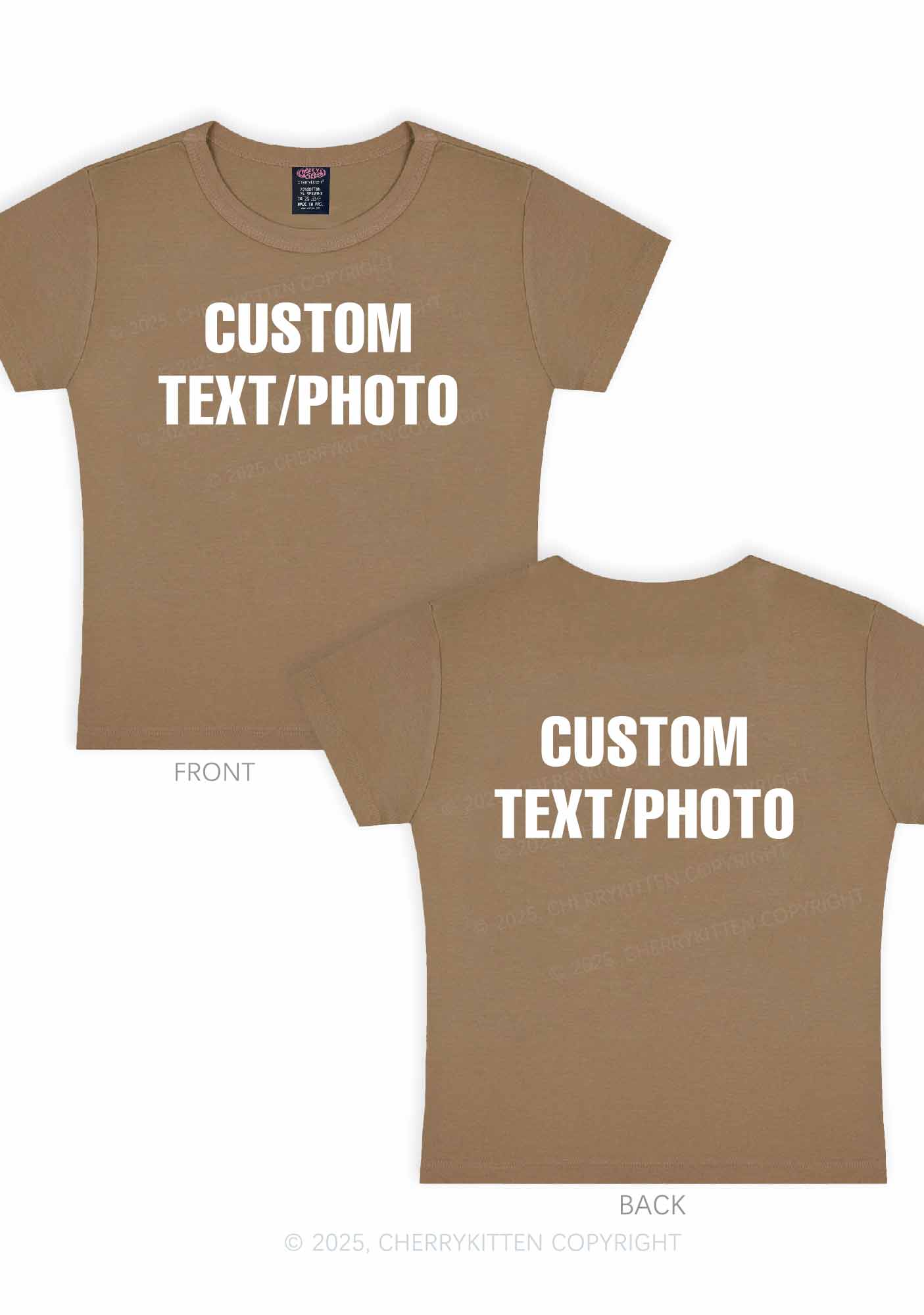 Custom Text Two Sides Y2K Baby Tee Cherrykitten