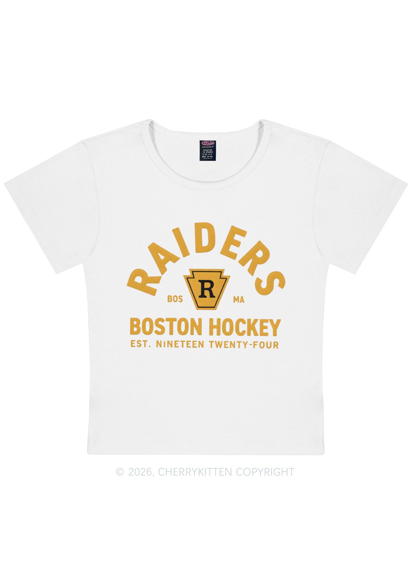 Boston Hockey HR Y2K Baby Tee Cherrykitten
