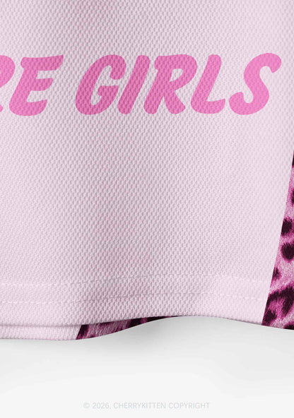 Kiss More Girls Pink Leopard Pride Y2K Crop Sport Jersey Shirts Cherrykitten