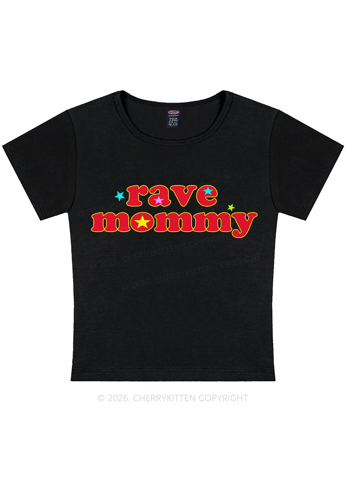 Rave Mommy Y2K Baby Tee Cherrykitten