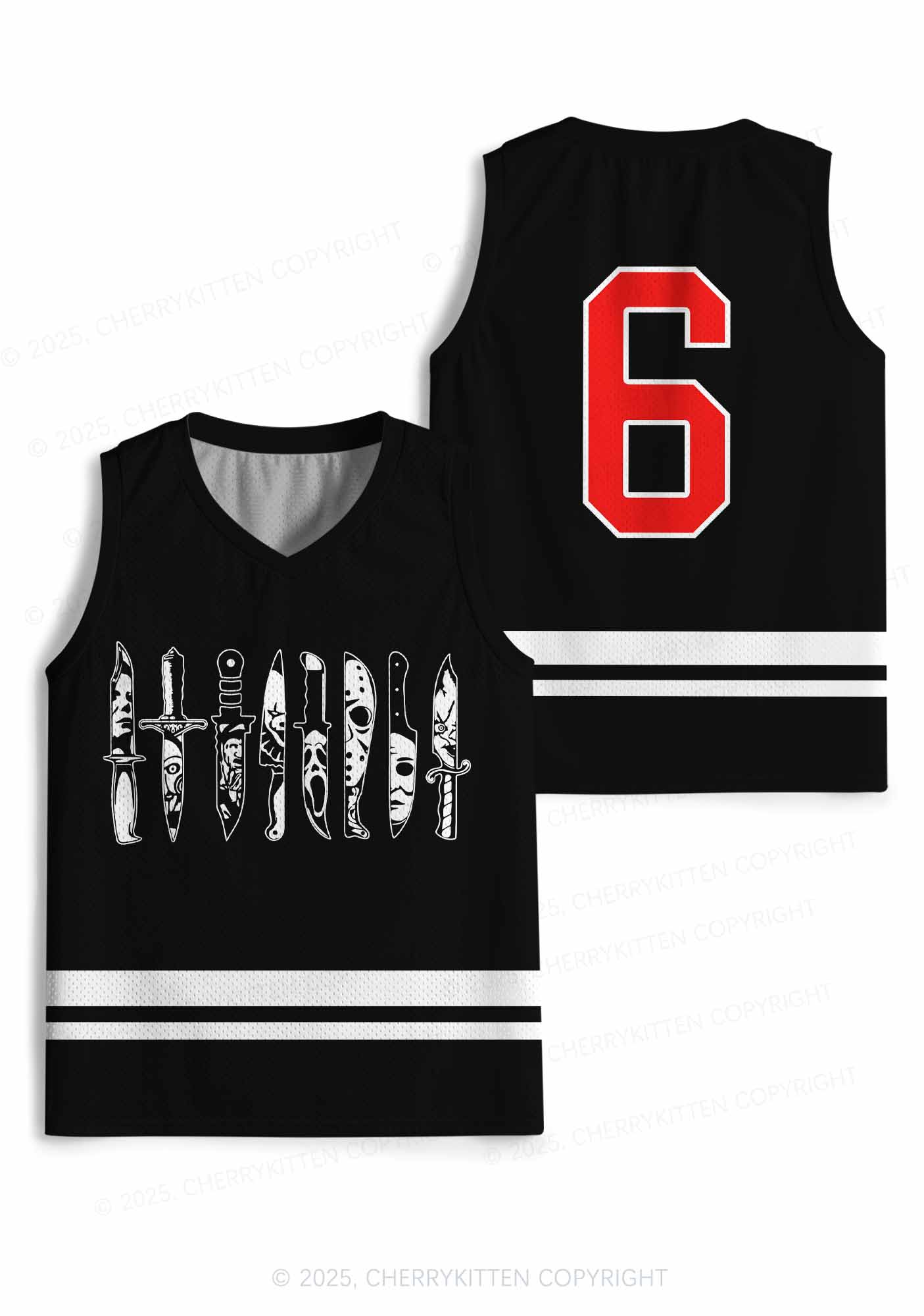 Custom Halloween Ghost Knife Y2K Sport Jersey Tank Cherrykitten