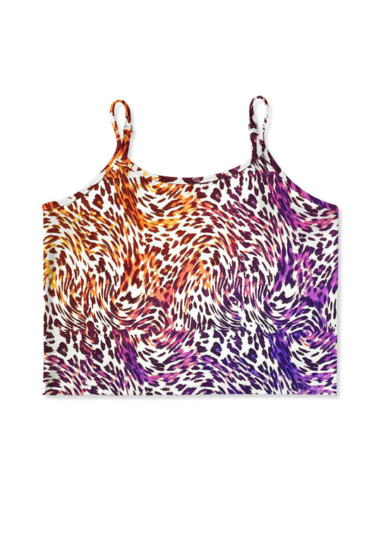 Lesbian Leopard Pride Y2K Print Cami Crop Top Cherrykitten