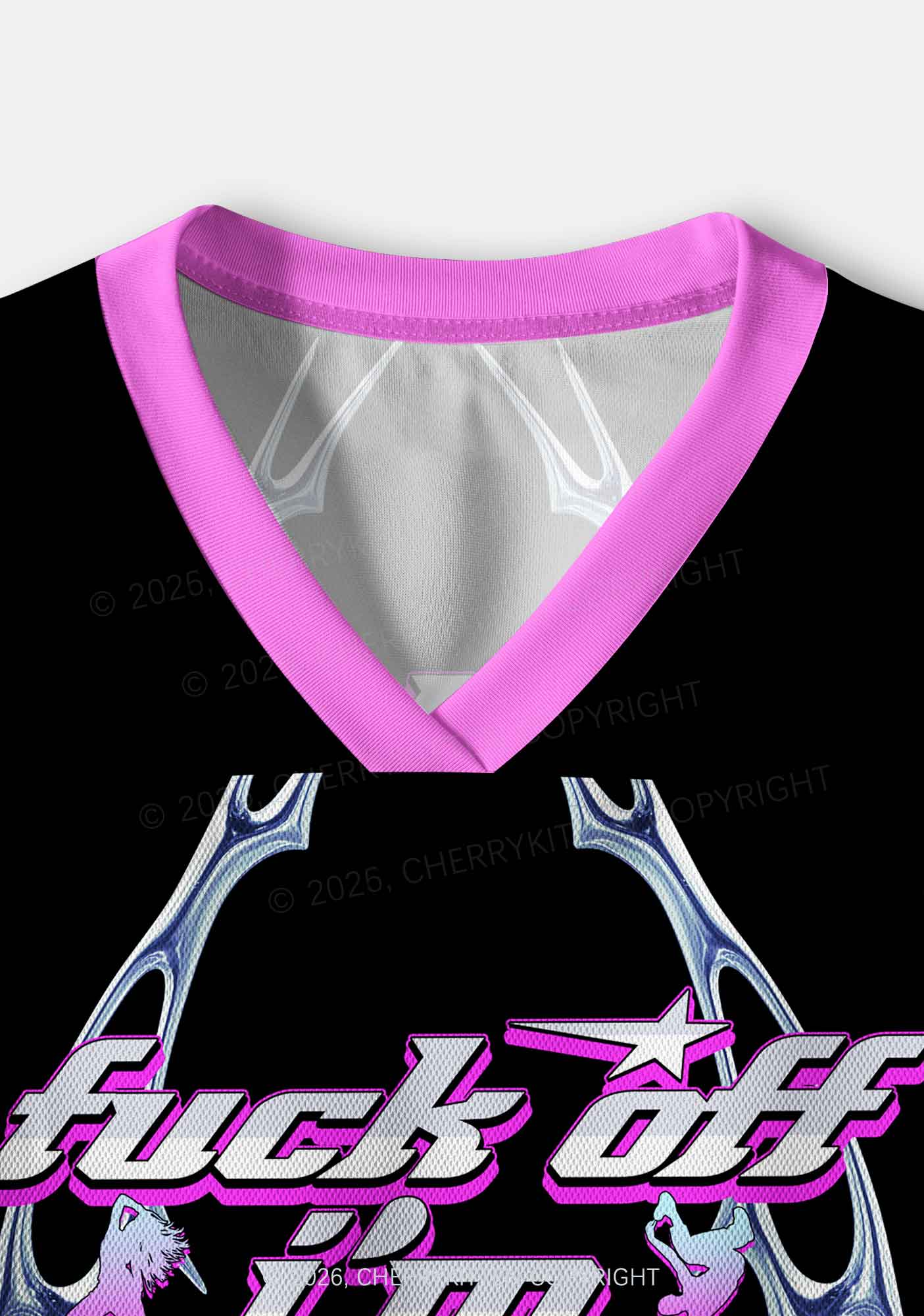 Fxxk Off Im Dancing Y2K Crop Sport Jersey Shirts Cherrykitten