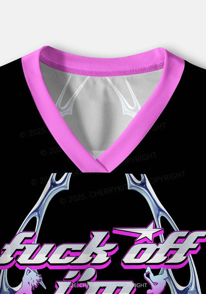 Fxxk Off Im Dancing Y2K Crop Sport Jersey Shirts Cherrykitten