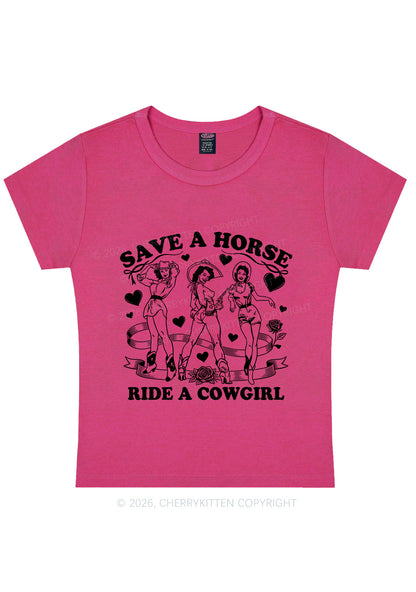 Ride A Cowgirl Valentine's Day Y2K Baby Tee Cherrykitten