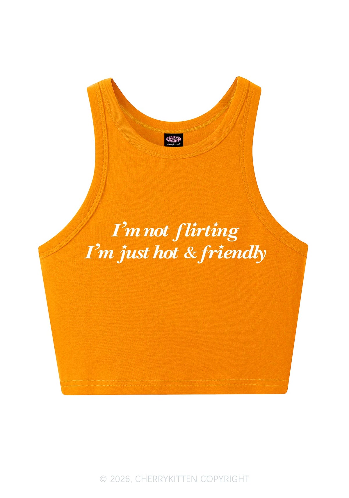 Just Hot And Friendly Y2K Crop Tank Top Cherrykitten