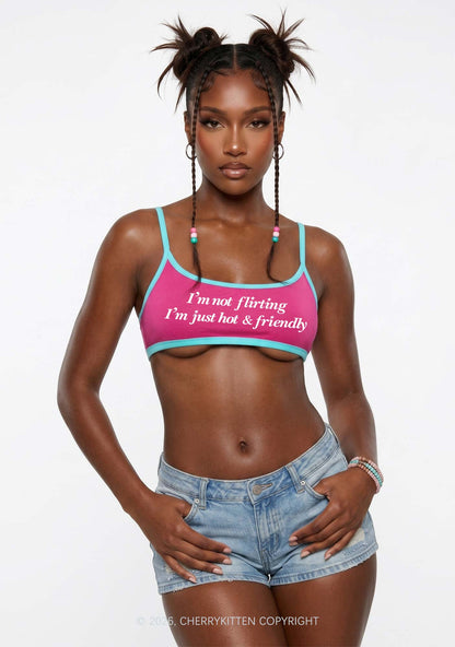 Just Hot And Friendly Y2K Super Crop Cami Cherrykitten