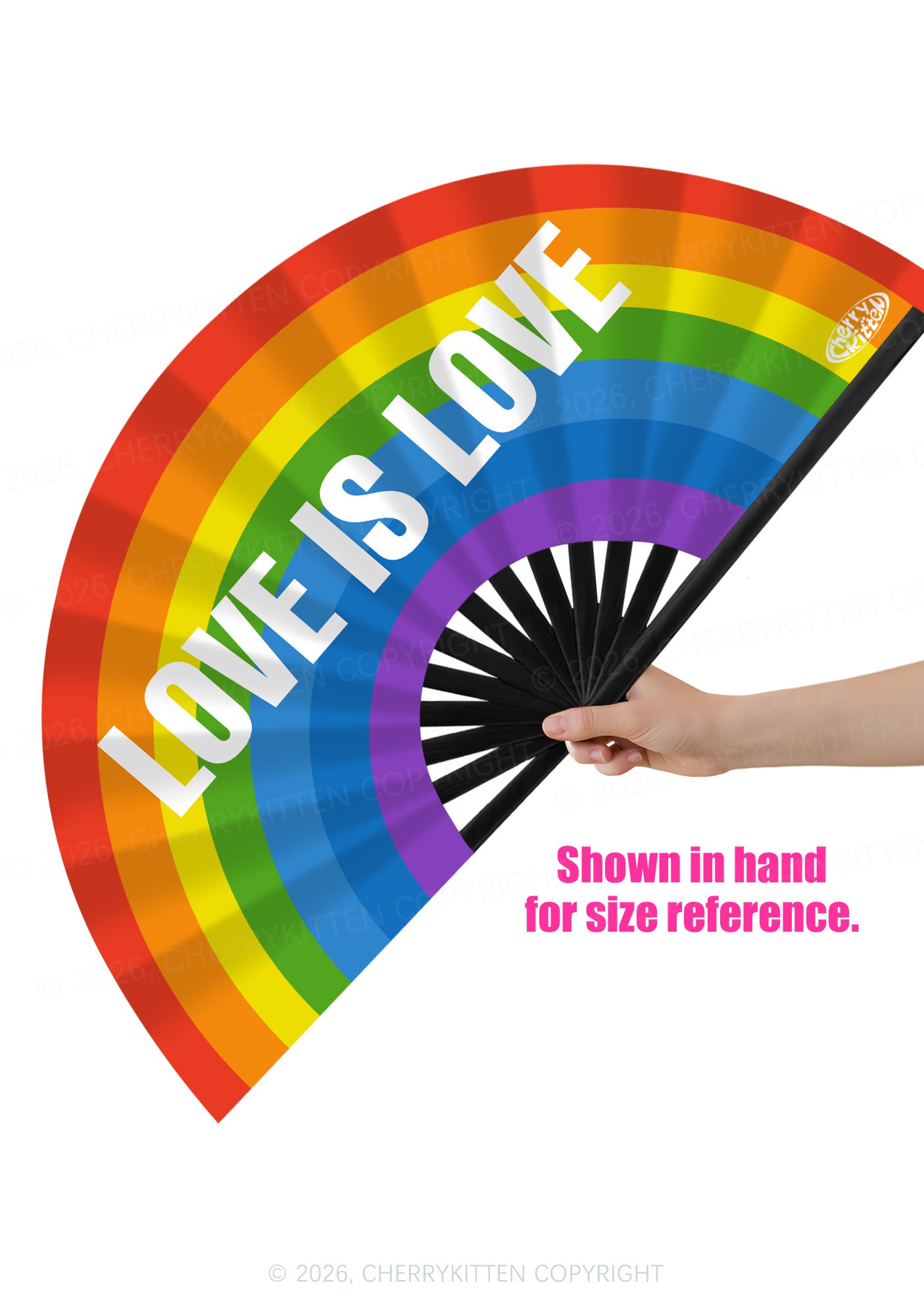 Love Is Love Pride Y2K Rave Hand Fan Cherrykitten