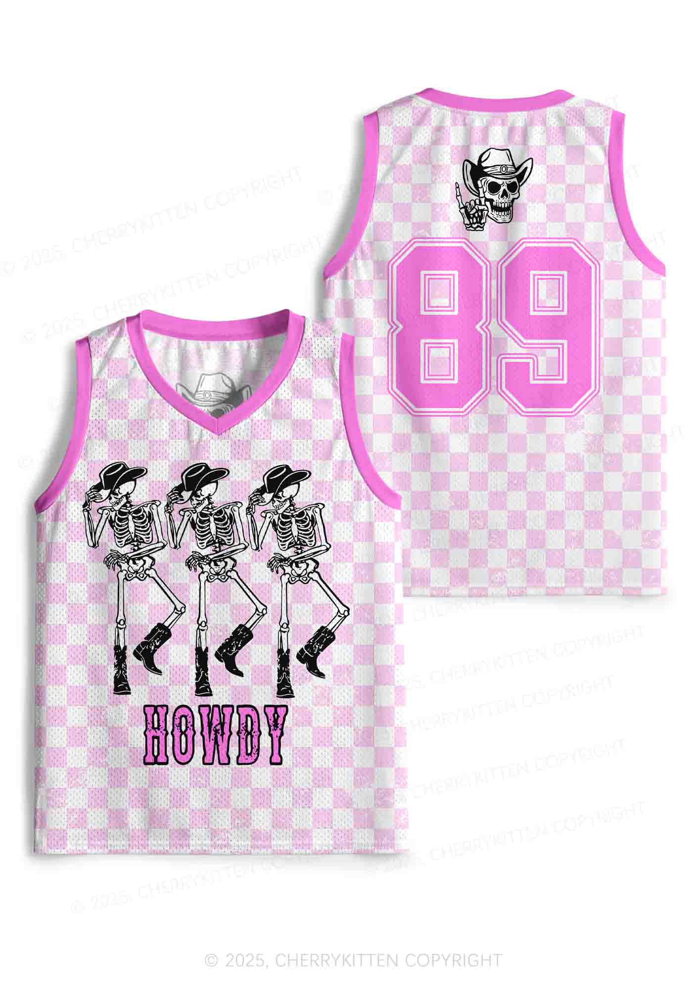 Custom Halloween Howdy Dancing Skeletons Y2K Sport Jersey Tank Cherrykitten