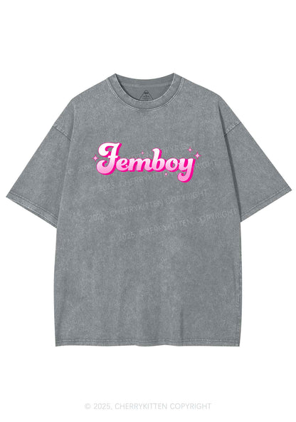 Femboy Pride Y2K Shirts Washed Tee Cherrykitten
