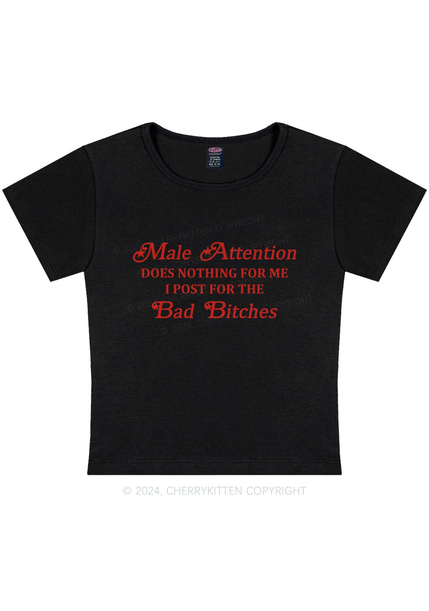 Curvy Male Attention Y2K Baby Tee Cherrykitten