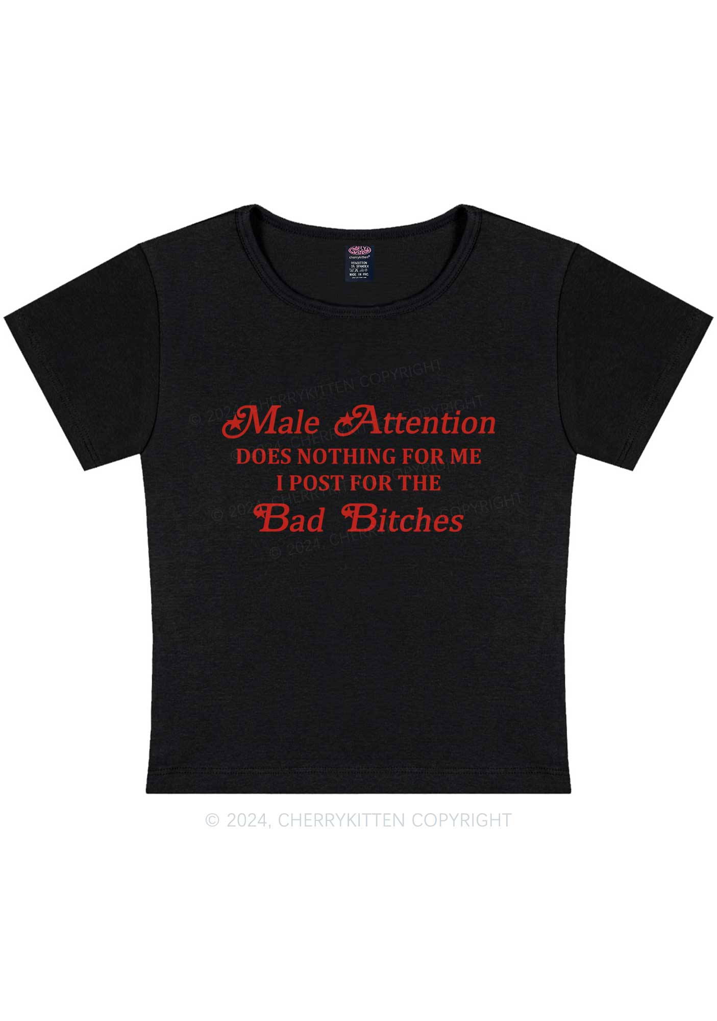 Curvy Male Attention Y2K Baby Tee Cherrykitten