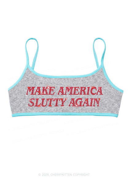 Rhinestone Make America Slxtty Y2K Super Crop Cami Cherrykitten