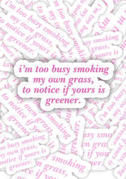 Too Busy Smoking 1Pc Y2K Sticker Cherrykitten