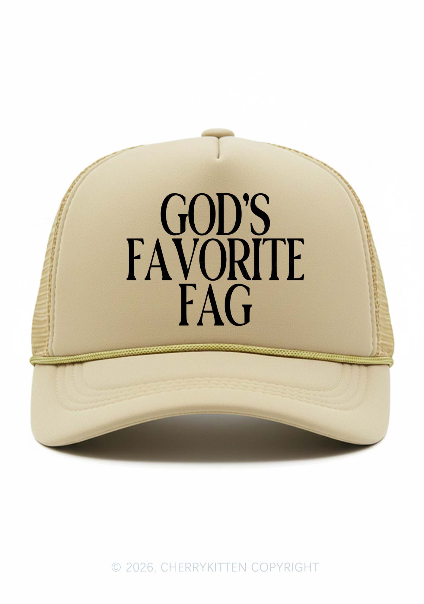 Gods Favorite Fag Pride Y2K Trucker Hat Cherrykitten