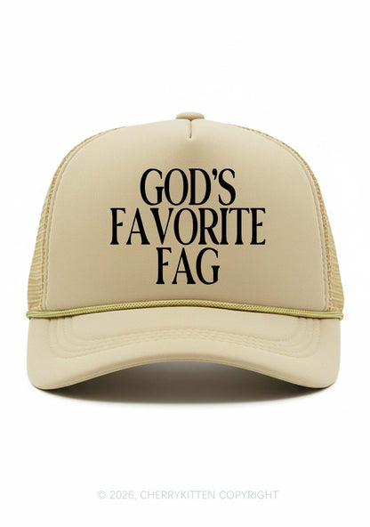Gods Favorite Fag Pride Y2K Trucker Hat Cherrykitten