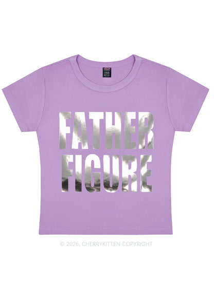 Father Figure Silver Foil Printed Y2K Baby Tee Cherrykitten