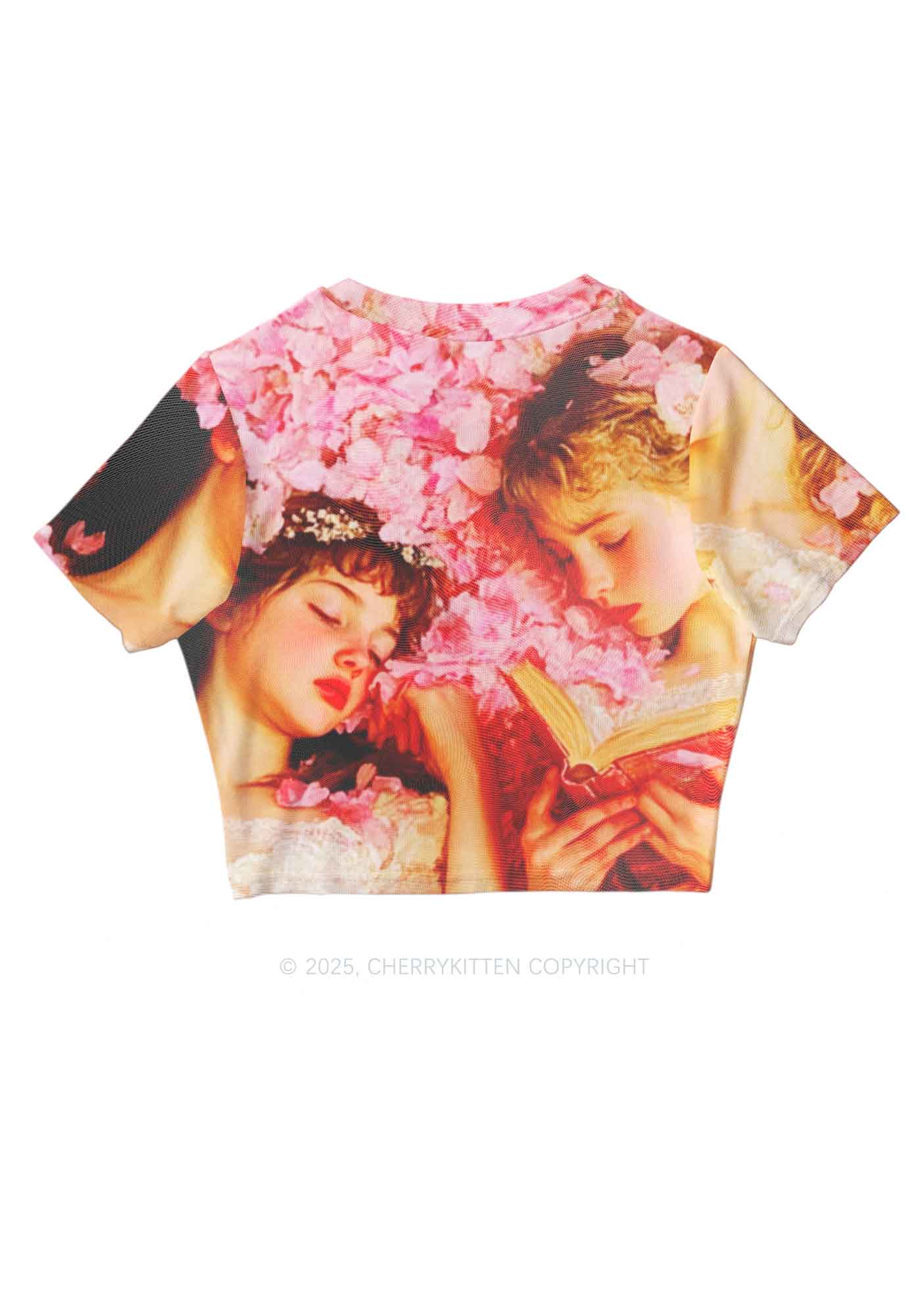 Flower Girls Y2K Mesh Crop Top Cherrykitten