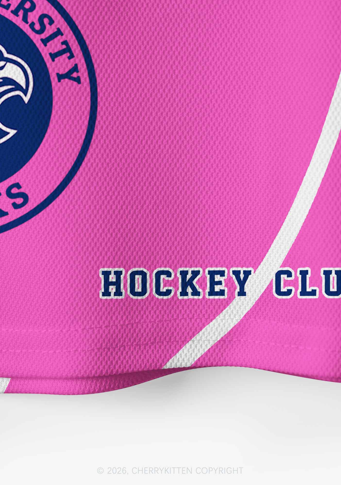 Pink Hockey Team JT Y2K Crop Sport Jersey Shirts Cherrykitten