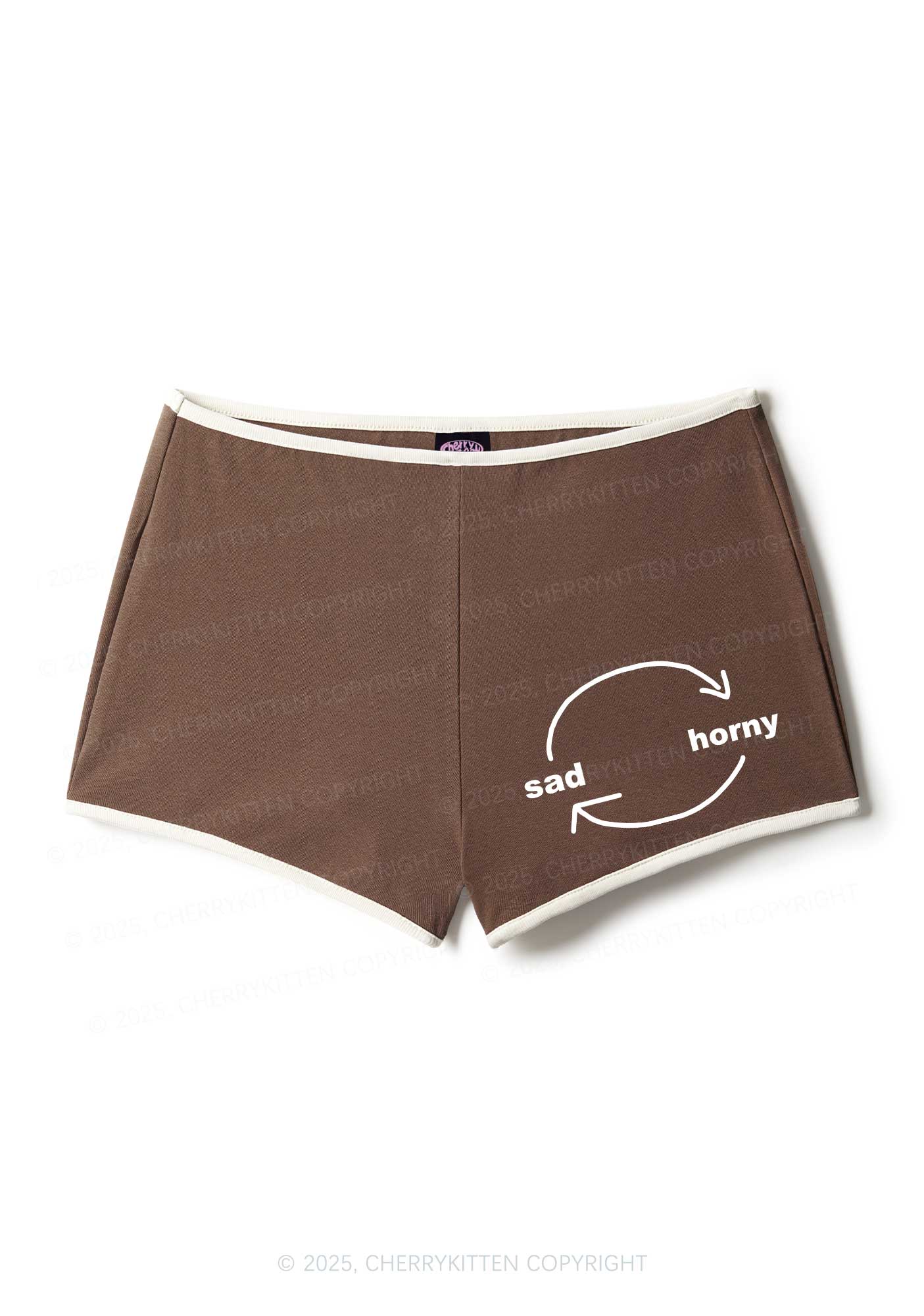 Sad Circle Y2K Booty Shorts Cherrykitten