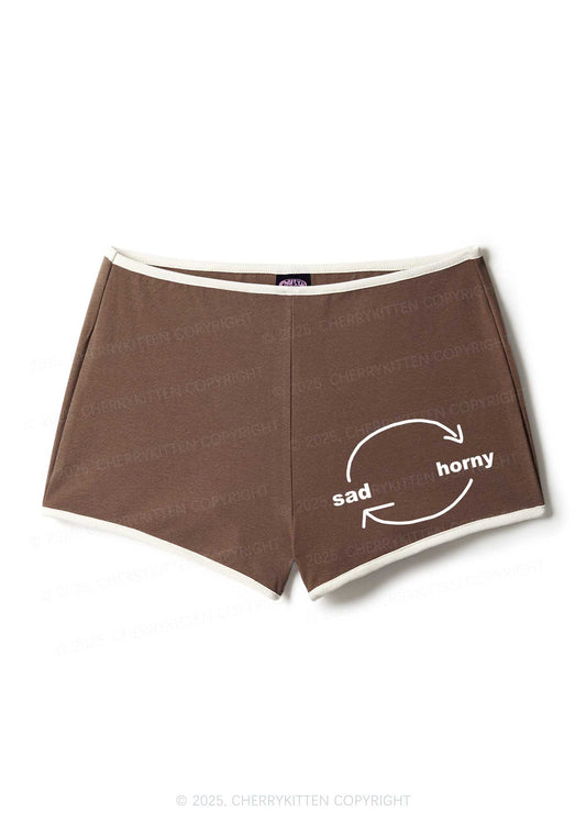 Sad Circle Y2K Booty Shorts Cherrykitten