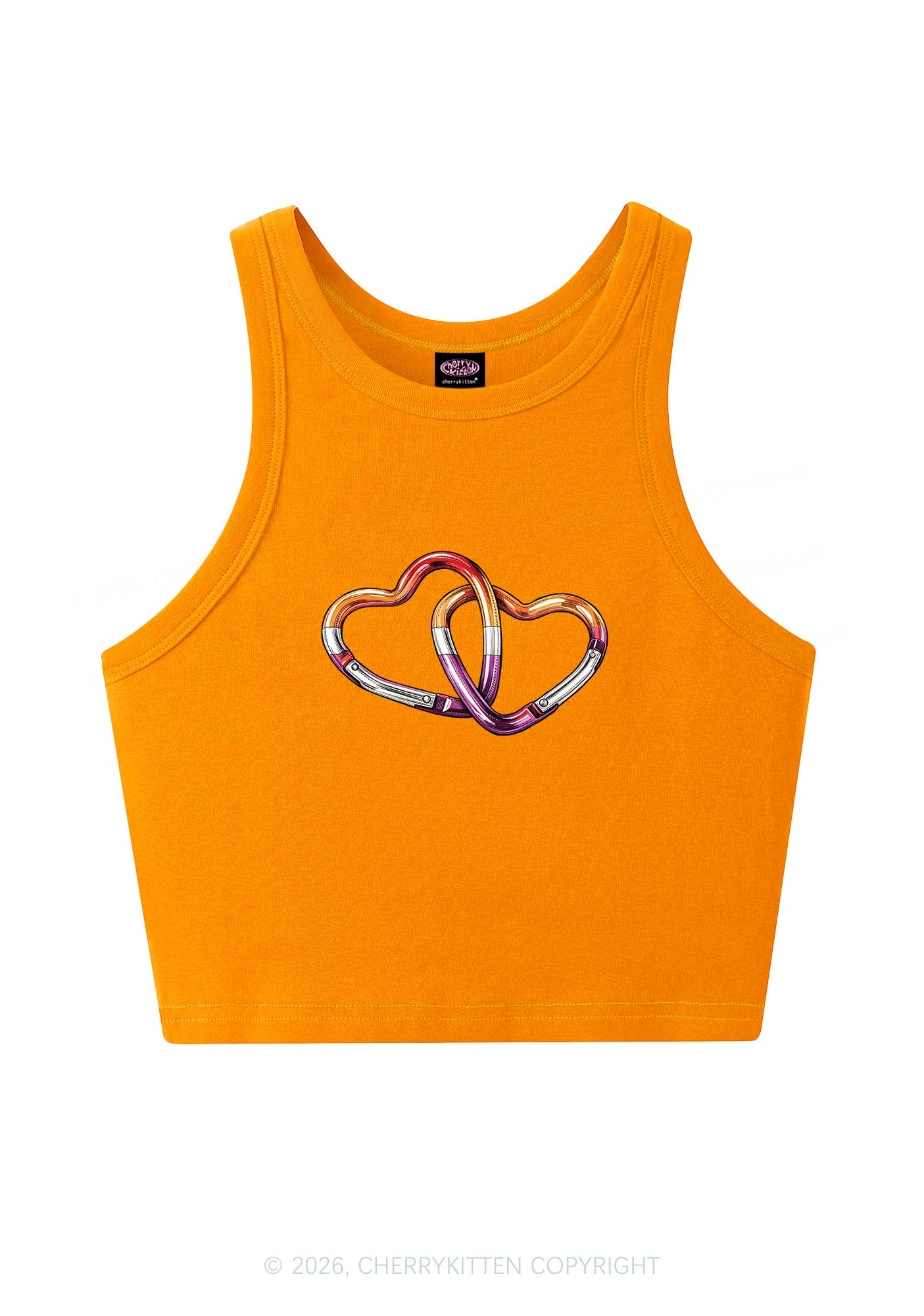 Carabiner Hearts Pride Y2K Crop Tank Top Cherrykitten