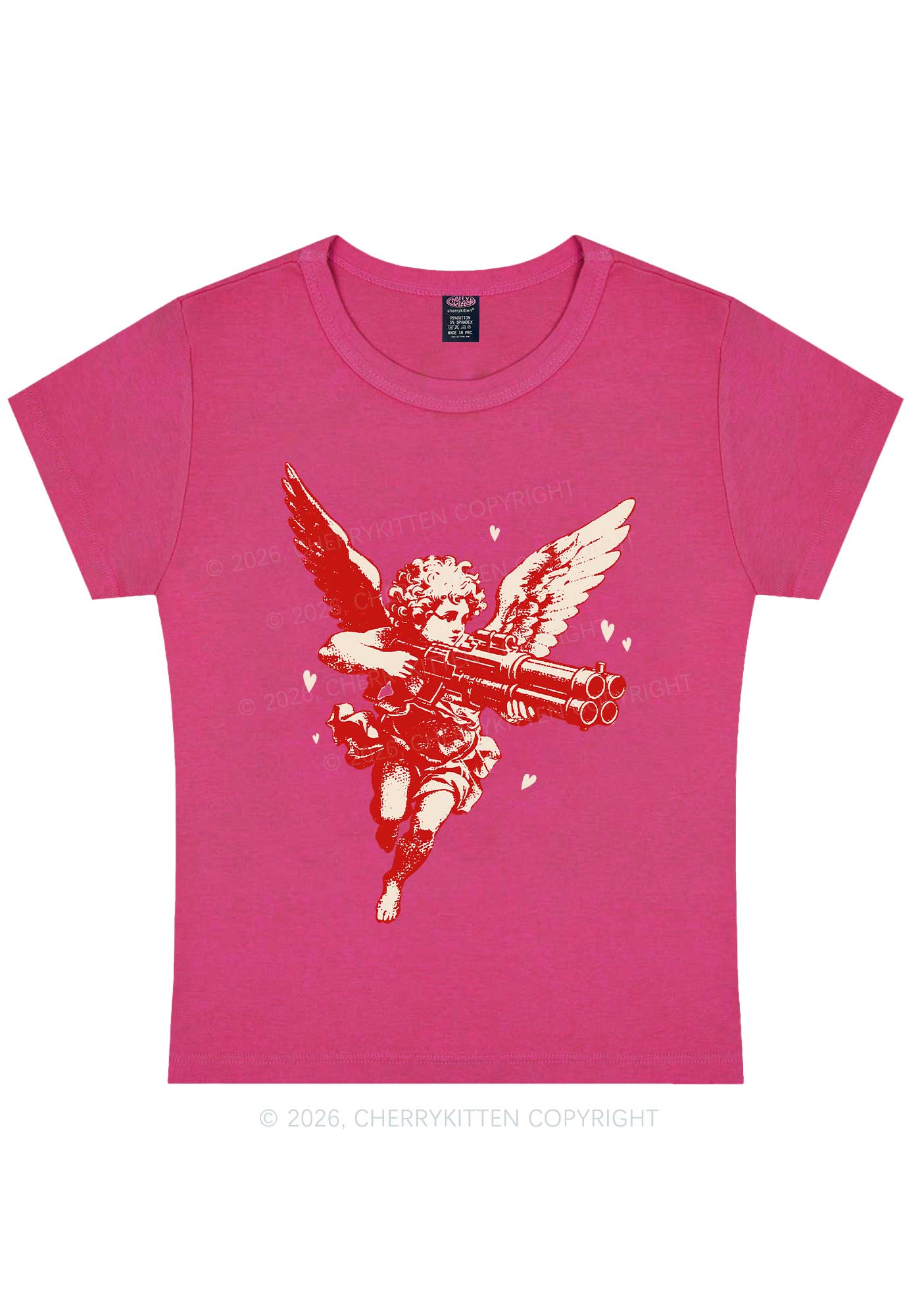 Rebel Cupid Valentine's Day Y2K Baby Tee Cherrykitten