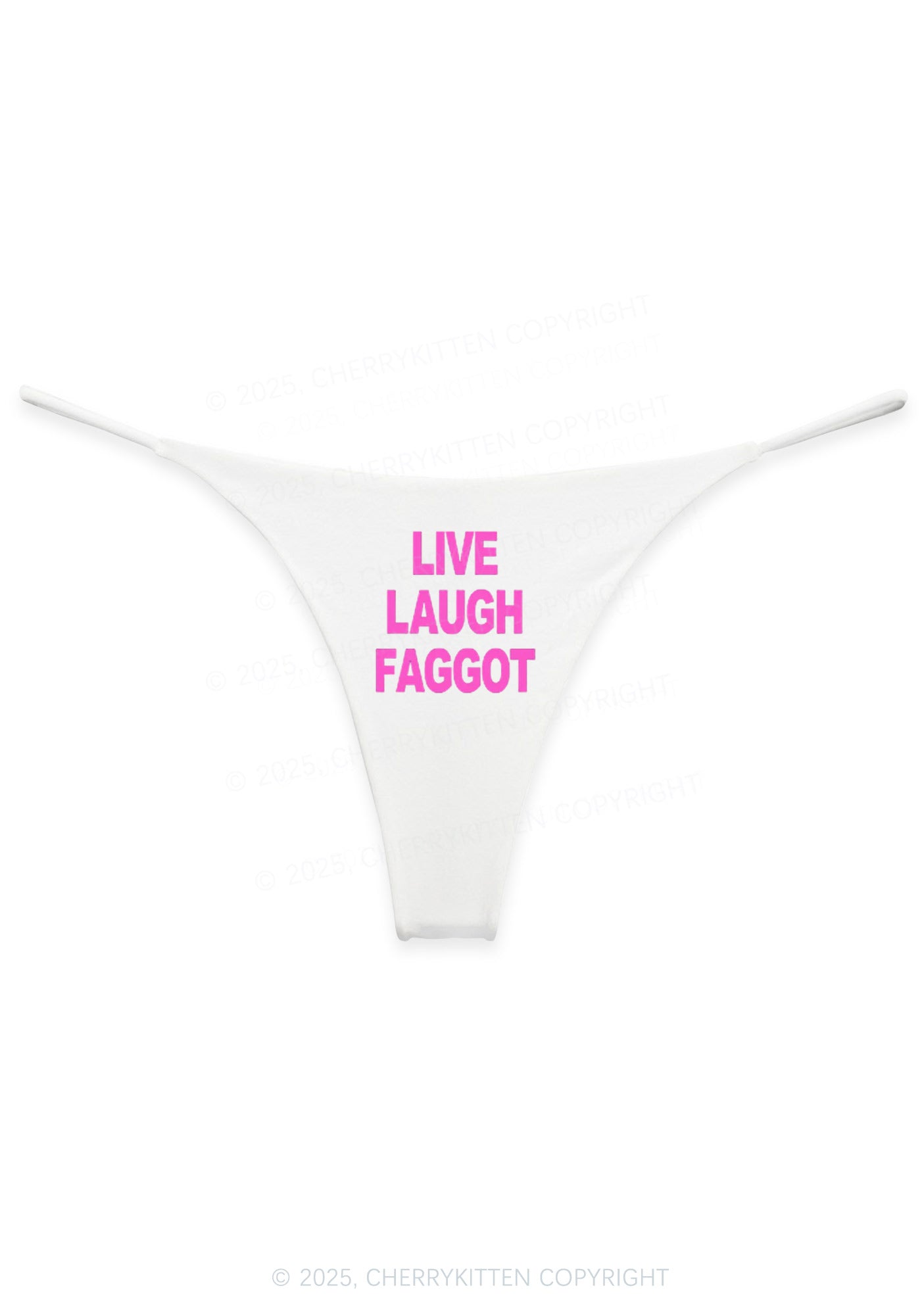 Live Laugh Faggot Pride Y2K Bikini String Thong Cherrykitten