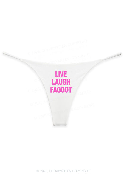 Live Laugh Faggot Pride Y2K Bikini String Thong Cherrykitten